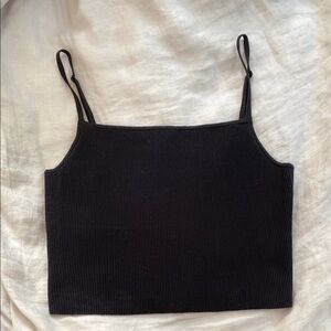 Reformation Black Sleeveless Crop Camisole